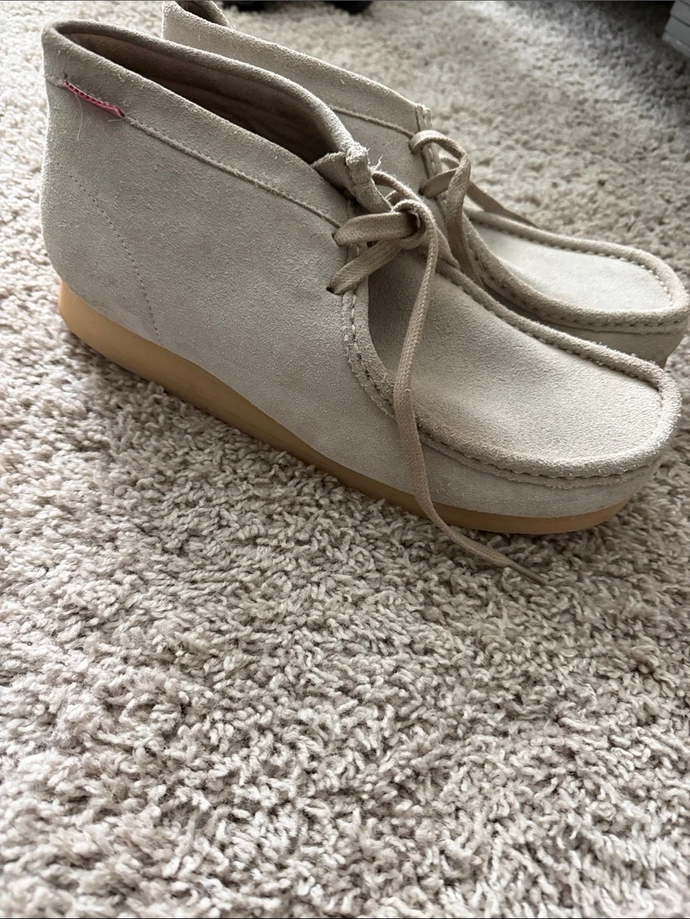 Clarks Suede Moccasin Loafers in Taupe